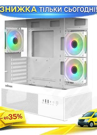 Ku корпус zalman chronix universal fit v2 white mid tower для пк atx micro atx mini itx с rgb подсветк uni2l_k
