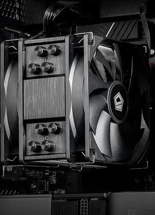 Ku кулер для процессора universal fit id-cooling черный для intel amd активное охлаждение 200вт 2 вент uni2l_k 6
