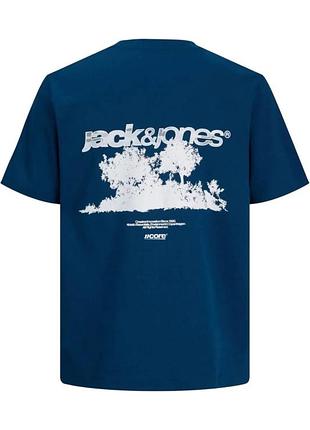 Мужская белая прямая футболка jack & jones poseidon, s 2