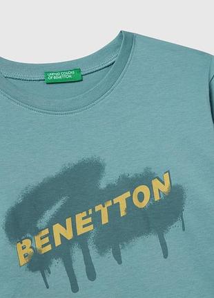 Детский бирюзовый прямой реглан benetton xx 3