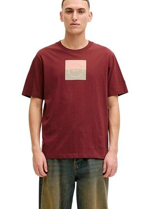 Мужская прямая футболка jack & jones cabernet, m