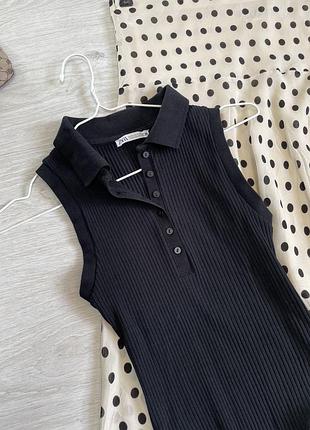 Боді в рубчик з коміром zara 2