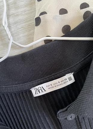 Боді в рубчик з коміром zara 3