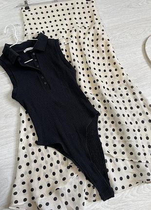 Боді в рубчик з коміром zara 4