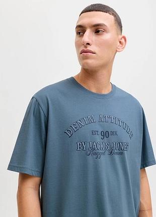 Чоловіча пряма футболка jack & jones blue mirage, xs 3