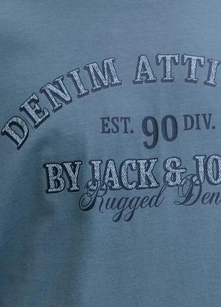 Чоловіча пряма футболка jack & jones blue mirage, xs 4