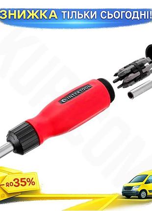 Ku викрутка реверсивна intertool universal fit 12 біт зі змінними насадками для ремонту та складання м uni2l_k