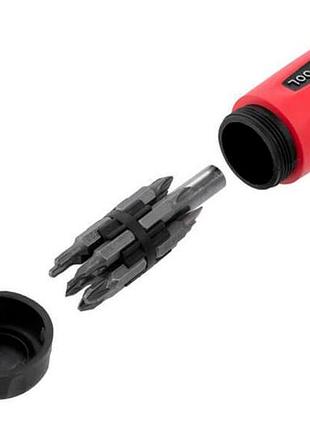 Ku отвертка реверсивная intertool universal fit 12 бит со сменными насадками для ремонта и сборки магн uni2l_k 6