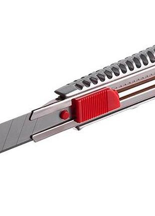 Ku нож прорезной intertool universal fit 18 мм с противоскользящим корпусом для резки бумаги и картона uni2l_k 3
