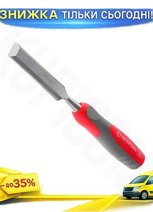 Ku стамеска intertool 25 universal fit мм плоская с двухкомпонентной рукояткой для работ по дереву рез uni2l_k