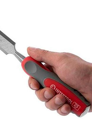 Ku стамеска intertool 25 universal fit мм плоская с двухкомпонентной рукояткой для работ по дереву рез uni2l_k 7