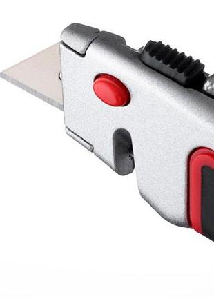 Ku нож intertool трапециевидный universal fit прорезиненный металлический для резки бумаги и пленки ин uni2l_k 9