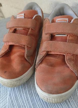 Детские кроссовки puma suede classic v на липучках 🧡