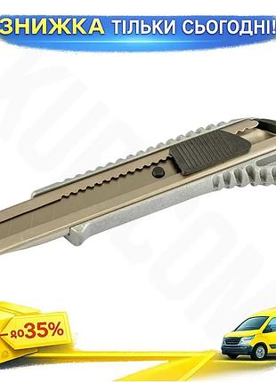 Ku нож mastertool 18 universal fit мм металлический для резки картона и фанеры с автоматическим фиксат uni2l_k