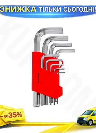 Ku набор шестигранных ключей universal fit intertool 9 шт г-образные ключи для завинчивания болтов с з uni2l_k