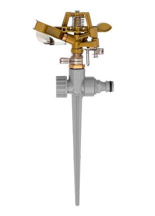 Ku дождеватель пульсирующий intertool universal fit metal на костыле до 12 м поливатель для сада и ого uni2l_k 3