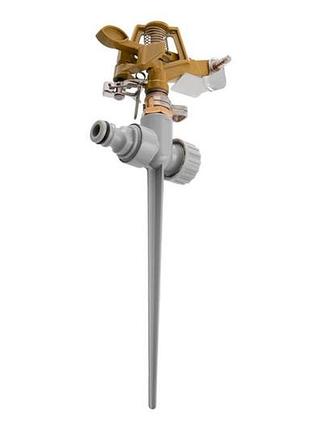 Ku дождеватель пульсирующий intertool universal fit metal на костыле до 12 м поливатель для сада и ого uni2l_k 7