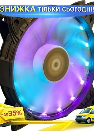 Ku вентилятор 120 мм universal fit frime iris rgb led охлаждение для пк гидродинамический подшипник 12 uni2l_k