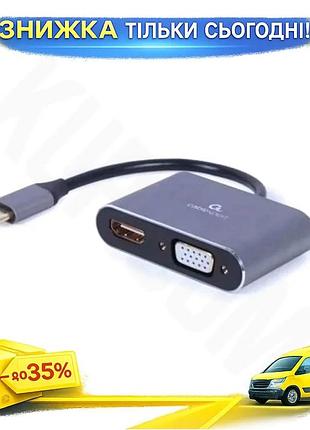 Ku переходник type-c на universal fit hdmi vga cablexpert 15 см адаптер для подключения к монитору дис uni2l_k