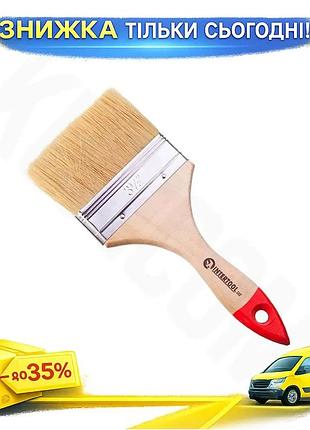 Ku кисть флейцевая intertool universal fit 90 мм для малярных работ натуральная щетина для покраски и uni2l_k