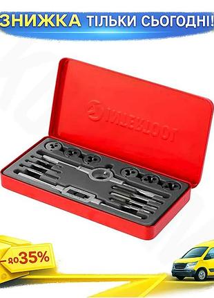 Ku набор метчиков и universal fit плашек intertool 14 ед м3 м4 м5 м6 м8 м10 для слесарей и домашних ма uni2l_k