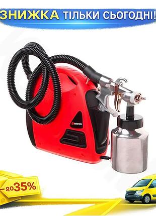 Ku краскопульт электрический hvlp universal fit intertool 600вт 1000мл для покраски стен и мебели пуль uni2l_k