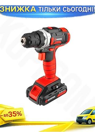 Ku акумуляторний шуруповерт intertool universal fit 18 в ненаголошений з реверсом та led-підсвічування uni2l_k