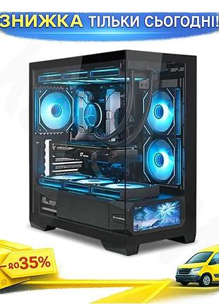 Ku корпус almordor qx25m universal fit lcd black midi tower для пк microatx mini itx з usb-c lcd екран uni2l_k