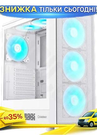 Ku корпус gamemax storm universal fit 2 aw white midi tower для пк з загартованим склом охолодження ве uni2l_k