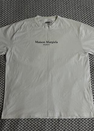 Футболка mm6 maison margiela біла, розмір m