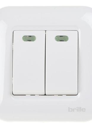 Выключатель двойной внутренний tb-2vl white