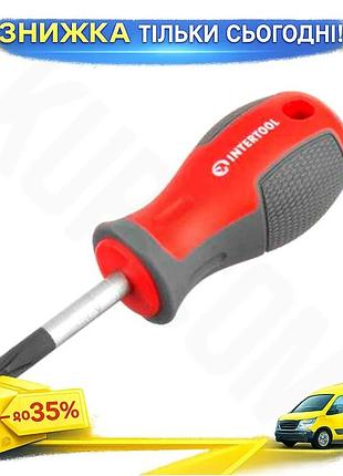 Ku отвертка intertool ph2 universal fit 38 мм магнитная викрутка для монтажа и демонтажа крепежа с рук uni2l_k