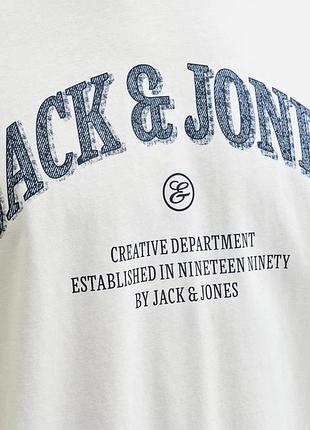 Мужская прямая футболка jack & jones cloud dancer, s 5