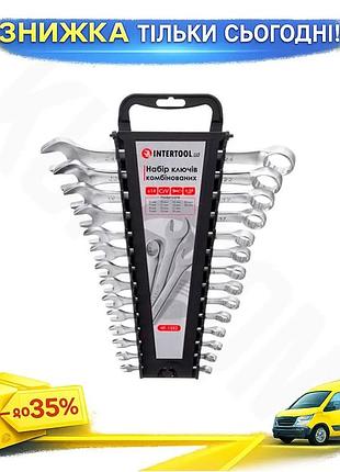 Ku набор рожково-накидных ключей universal fit intertool 14шт 6-24мм для монтажа и демонтажа гаек и бо uni2l_k
