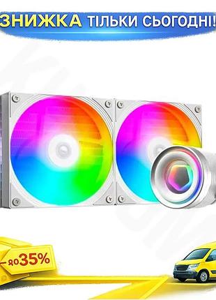Ku система рідинного охолодження universal fit id-cooling fx240 inf white argb для процесора до 300 вт uni2l_k