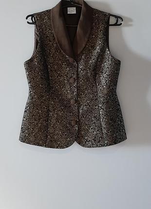 Винтажный жаккардовый жилет country casuals (made in great britain), р. s/m (uk 10)