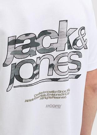 Мужская белая прямая футболка jack & jones 3