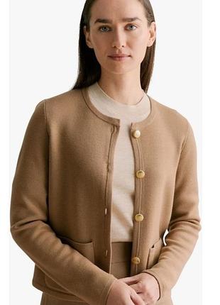 Элегантный бежевый кардиган из чистой шерсти мериноса от бренда
 marks &amp;spencer