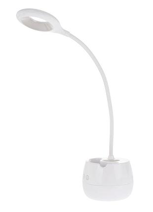 Настольная лампа на гибкой ножке сенсорная sl-104 5w wh brille 33-315