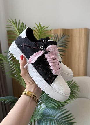 Джинсові кросівки numeris atelier pink denim