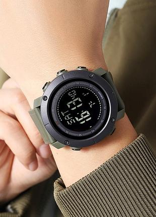 Skmei 2095ag army green compass 5
