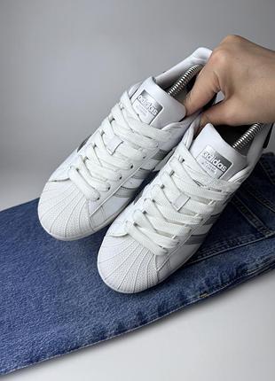 Шкіряні кросівки adidas superstar 3