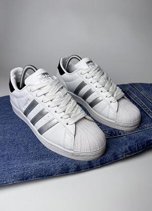 Шкіряні кросівки adidas superstar 4