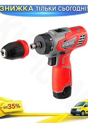 Ku шуруповерт аккумуляторный intertool universal fit 12в 1,5ач li-ion для домашних работ дрель шурупов uni2l_k