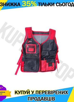 Ku жилет слесарно-строительный intertool universal fit 7 карманов для инструмента рабочий жилет с рези uni2l_k