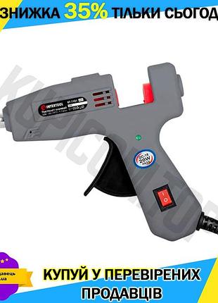 Ku клеєвий пістолет intertool universal fit 20 вт для хобі та ремонту термопістолет для склеювання різ uni2l_k