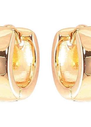 Серьги позолота 18k колечко «классика, шир. 5мм ø 10мм (252420) тм xuping
