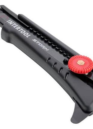 Ku сегментный нож intertool-storm universal fit 18 мм для резки линолеума и разметки пластиковый легки uni2l_k 9