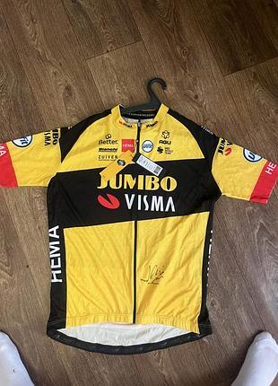 Велоджерсі jumbo-visma agu / team visma з автографом