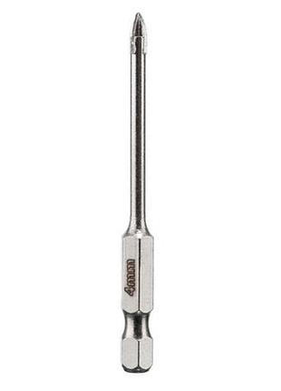 Ku сверло по стеклу universal fit и керамике intertool 4 мм hex для кафеля и фарфора сверло с хвостови uni2l_k 4